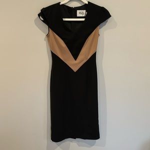Ruby Bella size 2 black/tan tight fitted dress